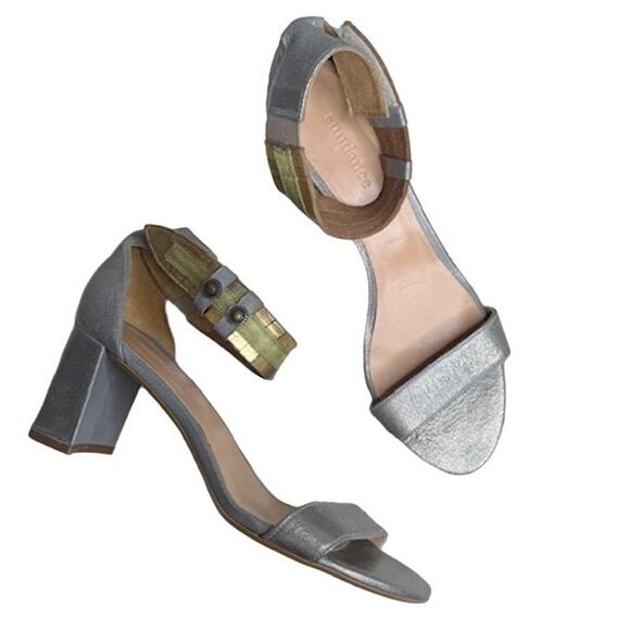 SUNDANCE Women's 40 Twilight Zephyr Ankle Strap Heeled Sandals Metallic Spain - Picture 1 of 12